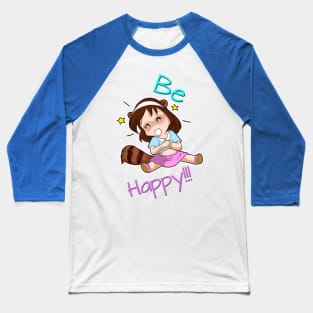 ´Tanuki Girl Happy Baseball T-Shirt